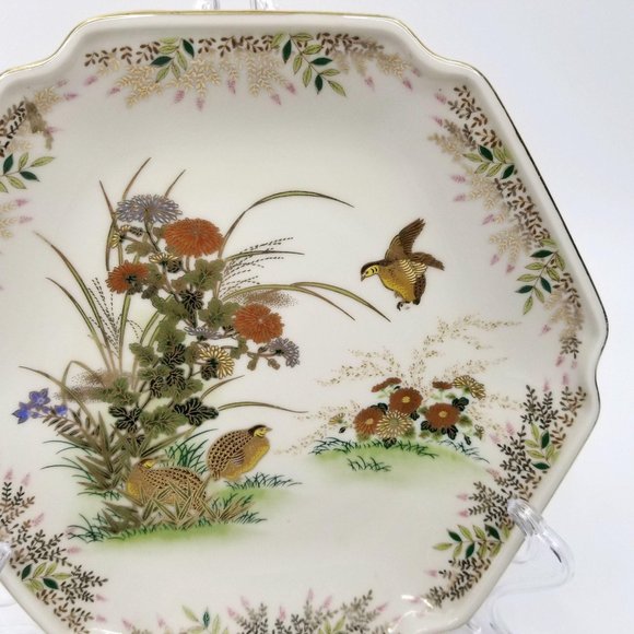 Vtg Otagiri Decorative Plate Birds Quail Pheasant - Picture 3 of 11